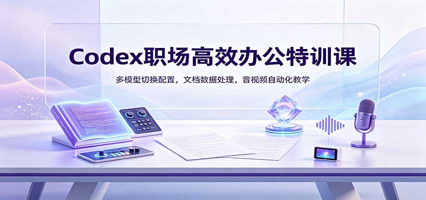 Codex职场高效办公特训课：多模型切换配置，文档数据处理，音视频自动化教学-百川聊项目
