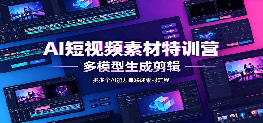 AI短视频素材特训营：Codex本地部署实操，多模型生成剪辑，爆量素材挖掘教学-百川聊项目
