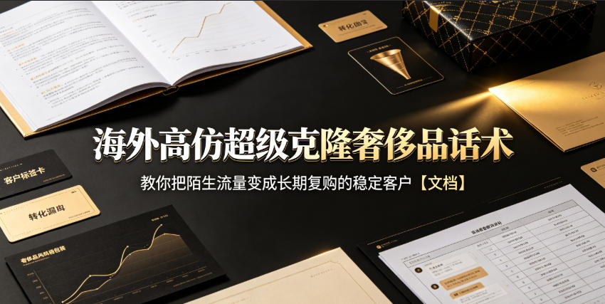 海外高仿超级克隆奢侈品话术，教你把陌生流量变成长期复购的稳定客户【文档】-百川聊项目