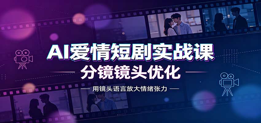 AI爱情短剧实战课：故事剧本创作，分镜镜头优化，智能体提示词-百川聊项目