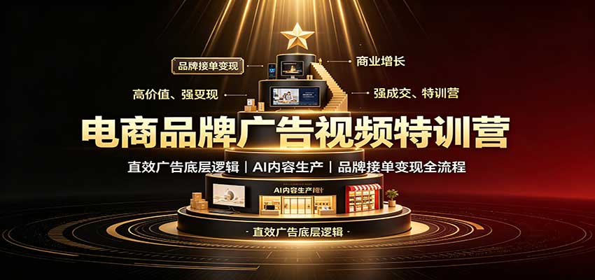 电商品牌广告视频特训：直效广告底层逻辑，AI内容生产，品牌接单变现全流程-百川聊项目