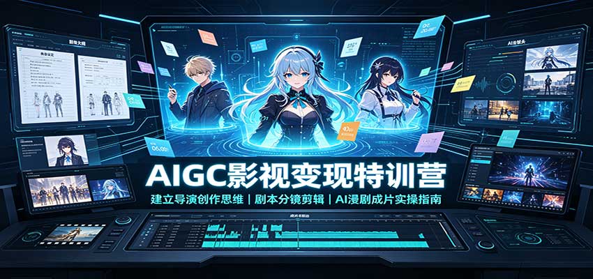 AIGC影视变现特训营：建立导演创作思维，剧本分镜剪辑，AI漫剧成片实操指南-百川聊项目