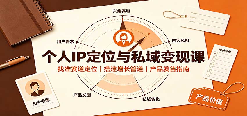 个人IP定位与私域变现课：找准赛道定位，搭建增长管道，产品发售指南-百川聊项目