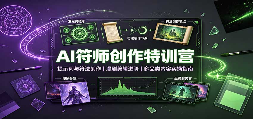 AI符师创作特训营：提示词与符法创作，漫剧剪辑进阶，多品类内容实操指南-百川聊项目