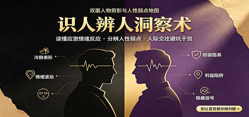 识人辨人终极心法：读懂应激情绪反应，分辨人性弱点，人际交往避坑干货-百川聊项目