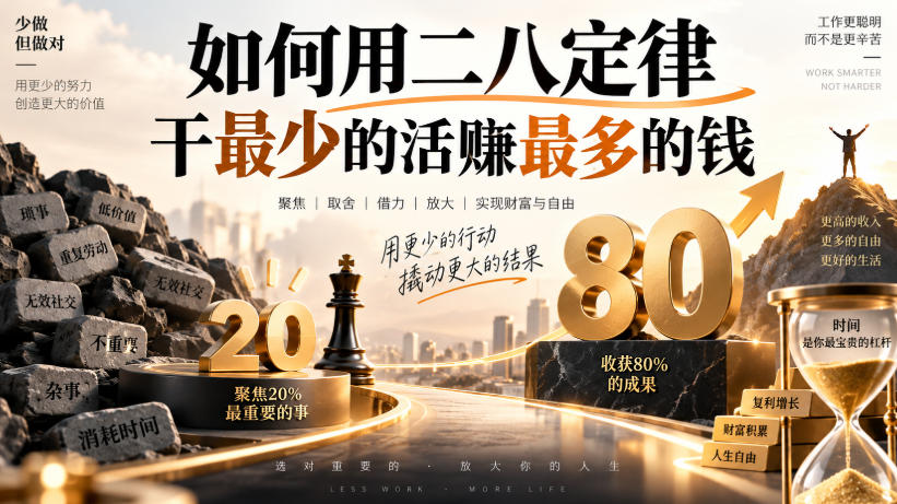 付费文章：如何用二八定律干最少的活賺最多的钱-百川聊项目