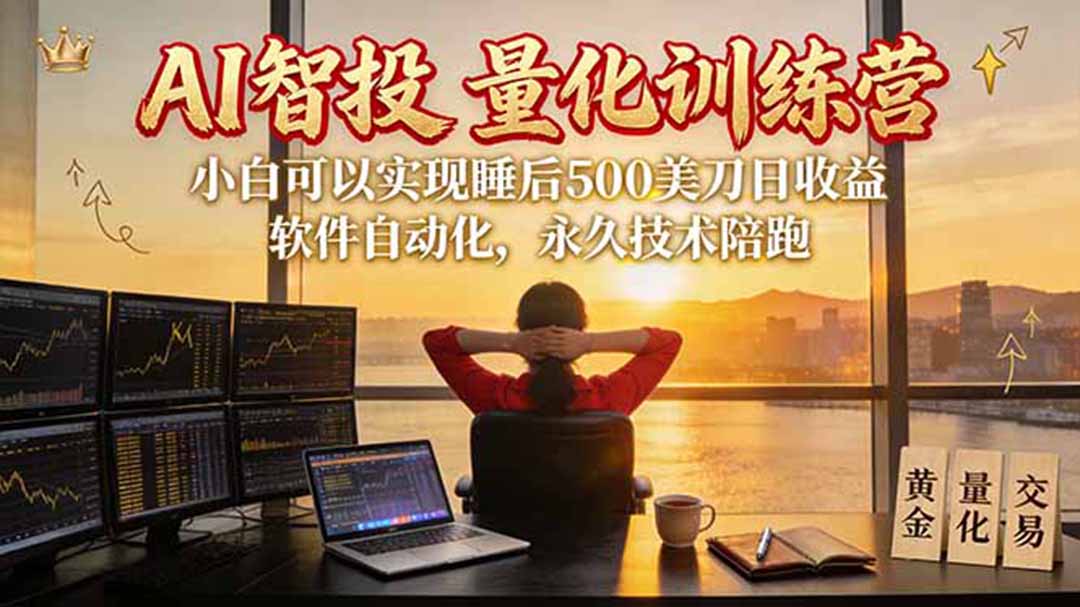 AI智投EA量化训练营【第三期】，多策略智投+防爆技术+趋势分析 ，轻松上手，矩阵放大，长期稳定。-百川聊项目