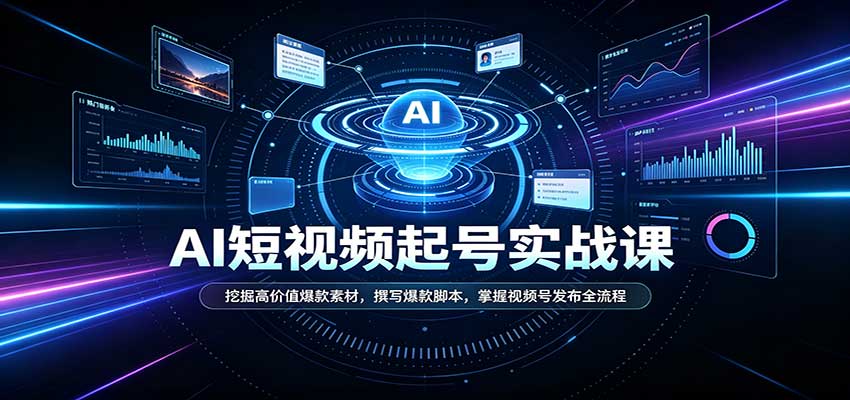 短视频AI起号实战课：挖掘高价值爆款素材，撰写爆款脚本，掌握视频号发布全流程-百川聊项目