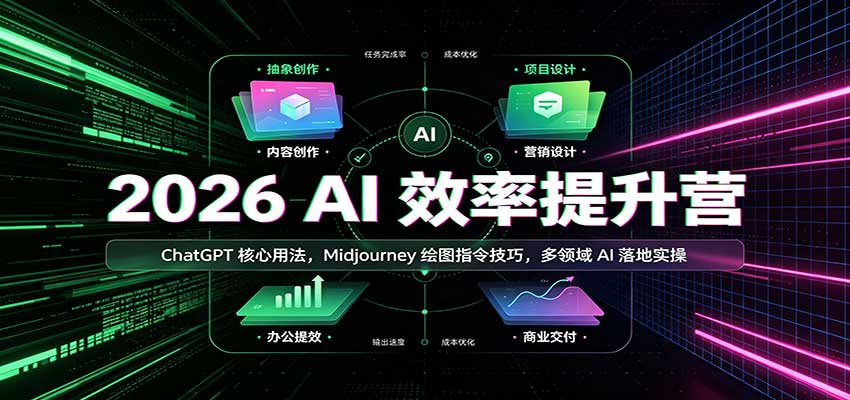 2026 AI效率提升营：ChatGPT核心用法，Midjourney绘图指令技巧，多领域AI落地实操-百川聊项目
