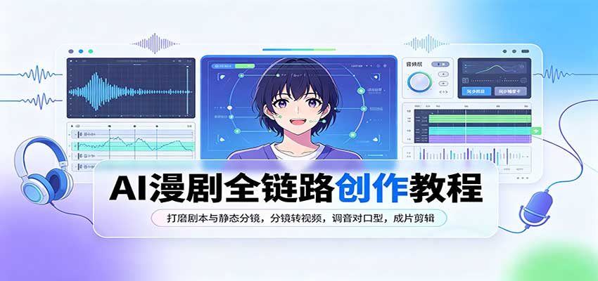 AI漫剧全链路创作教程：打磨剧本与静态分镜，分镜转视频，调音对口型，成片剪辑-百川聊项目
