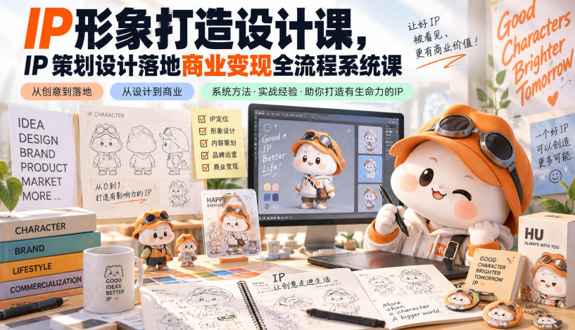 IP形象打造设计课，IP策划设计落地商业变现全流程系统课-百川聊项目