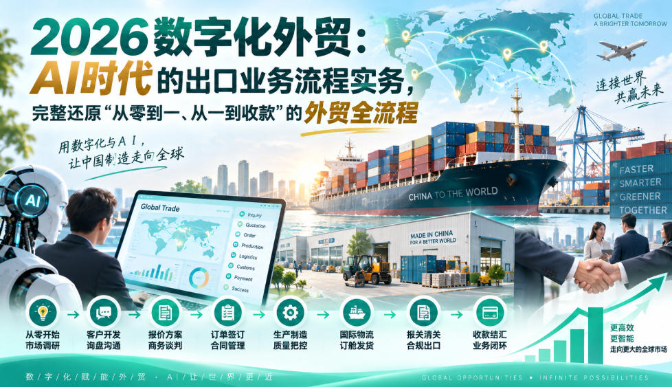 2026数字化外贸：AI时代的出口业务流程实务，完整还原”从零到一、从一到收款”的外贸全流程-百川聊项目