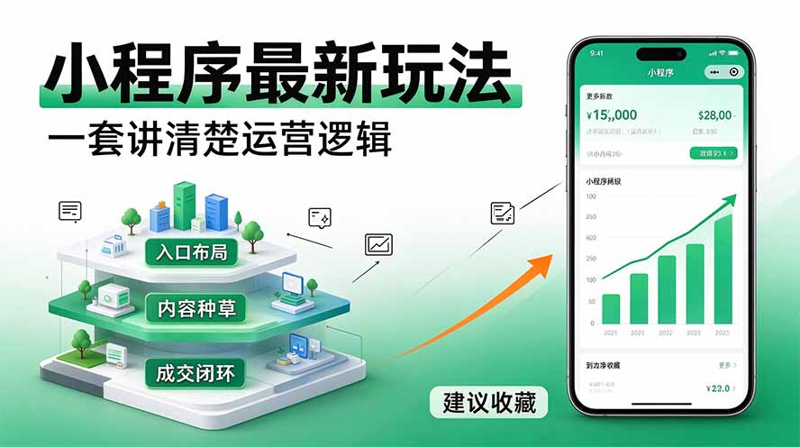 微信小程序最新玩法   四种收益来源，单日收入400+-百川聊项目