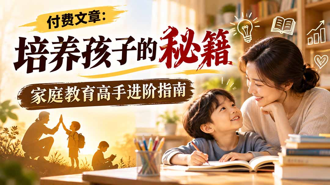 付费文章：培养孩子的秘籍，家庭教育高手进阶指南-百川聊项目