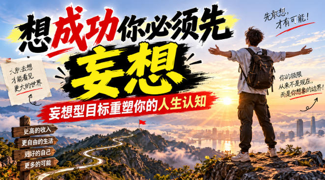 付费文章:想成功你必须先妄想,妄想型目标重塑你的人生认知-百川聊项目