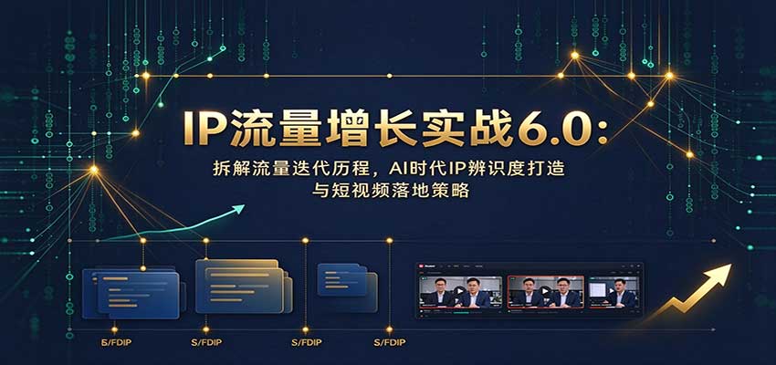 IP流量增长实战6.0：拆解流量迭代历程，AI时代IP辨识度打造与短视频落地策略-百川聊项目