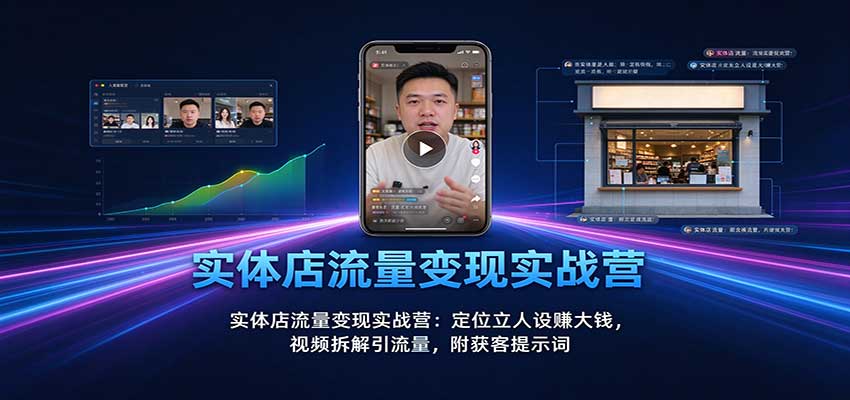 实体店流量变现实战营：定位立人设赚大钱，视频拆解引流量，附获客提示词-百川聊项目