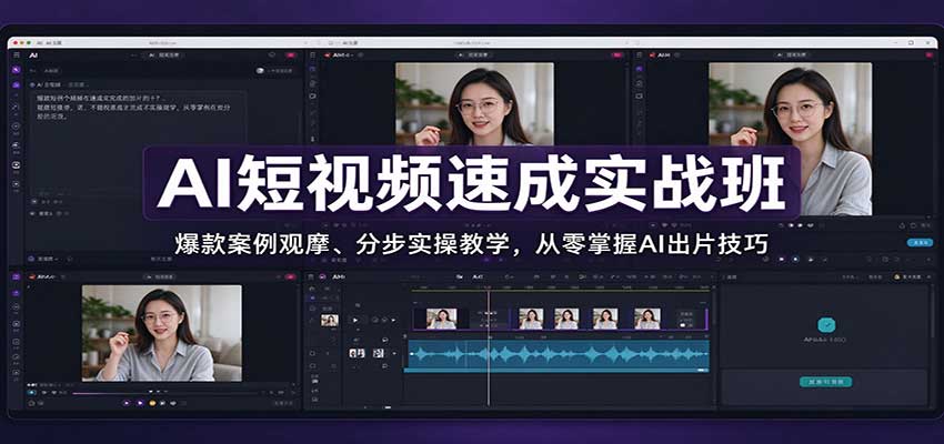AI短视频速成实战班：爆款案例观摩、分步实操教学，从零掌握AI出片技巧-百川聊项目
