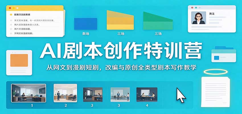 AI剧本创作特训营：从网文到漫剧短剧，改编与原创全类型剧本写作教学-百川聊项目