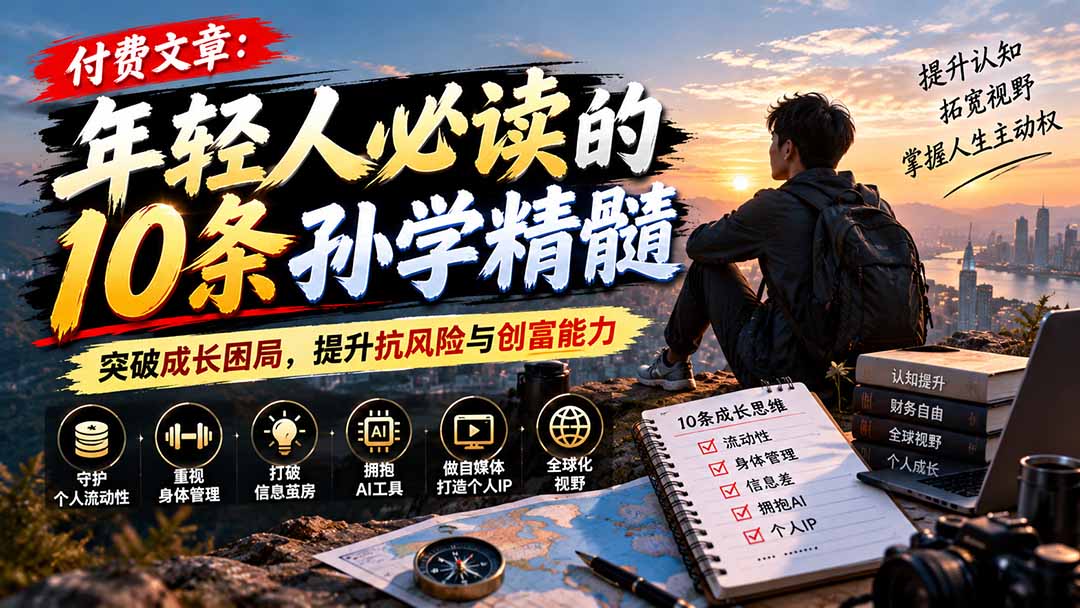 付费文章：年轻人必读的10条孙学精髓，突破成长困局，提升抗风险与创富能力-百川聊项目