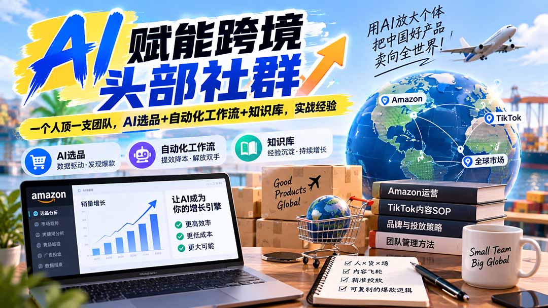 AI赋能跨境头部社群-更新1023:一个人顶一支团队,AI选品+自动化工作流+知识库,实战经验-百川聊项目