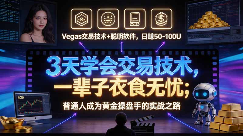 3 天学会 顺势而为交易系统，趋势看得懂、下单有依据：软件自动帮你盯盘，新手也能稳定复利-百川聊项目