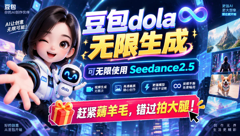 1029最新豆包dola无限生成技术，可以无限生成sseedance2.5，赶紧薅羊毛，和谐拍大腿-百川聊项目
