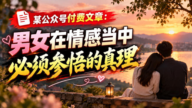 某公众号付费文章：男女在情感当中必须参悟的真理-百川聊项目