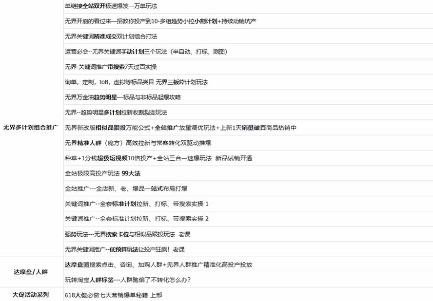 图片[2]-2026淘天开单秘籍PRO实战陪跑课程：全套落地运营玩法，一站式解决淘宝流量低、不出单难题(更新260906-百川聊项目